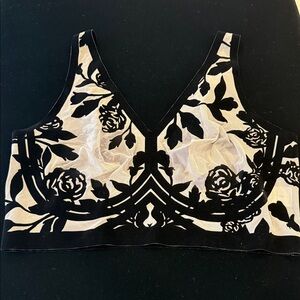 Chic Black Floral Lace Bralette